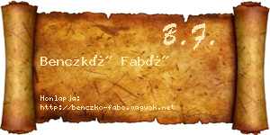 Benczkó Fabó névjegykártya